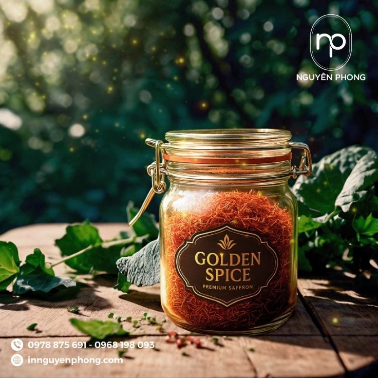 Mẫu tem dán gia vị đơn giản